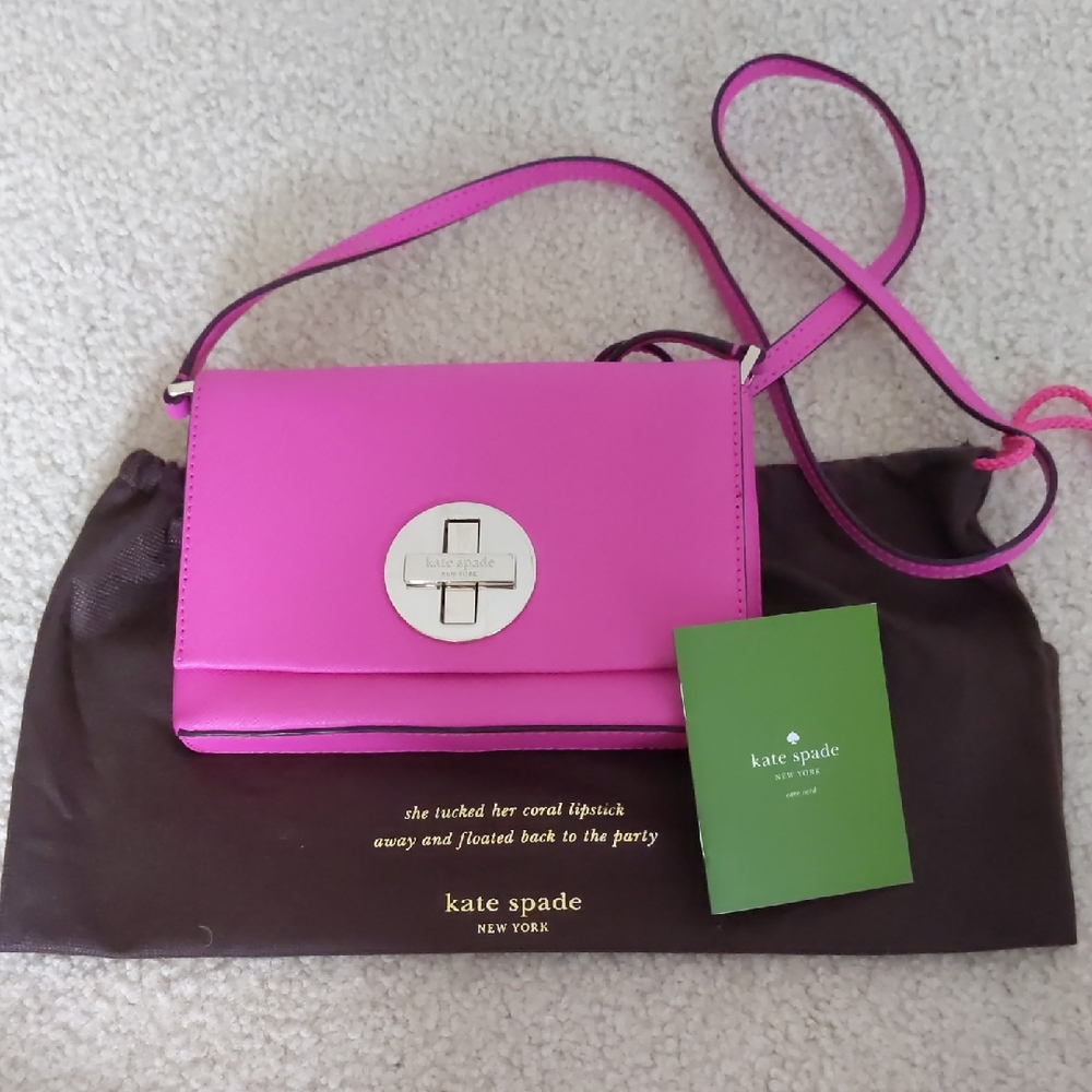Brand New Kate Spade Vibrant Pink Crossbody Bag Purse